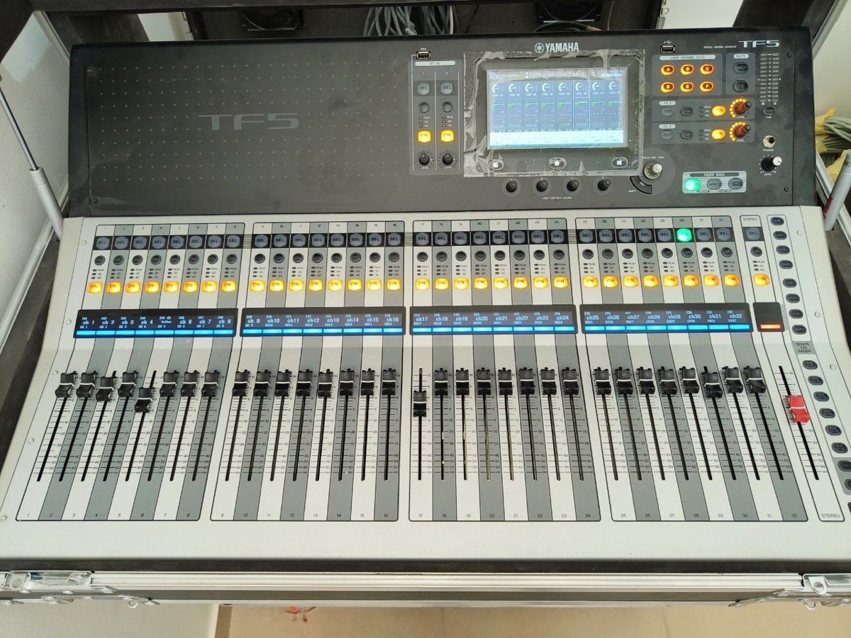 Yamaha TF5 digital mixing console used for live sound at an event